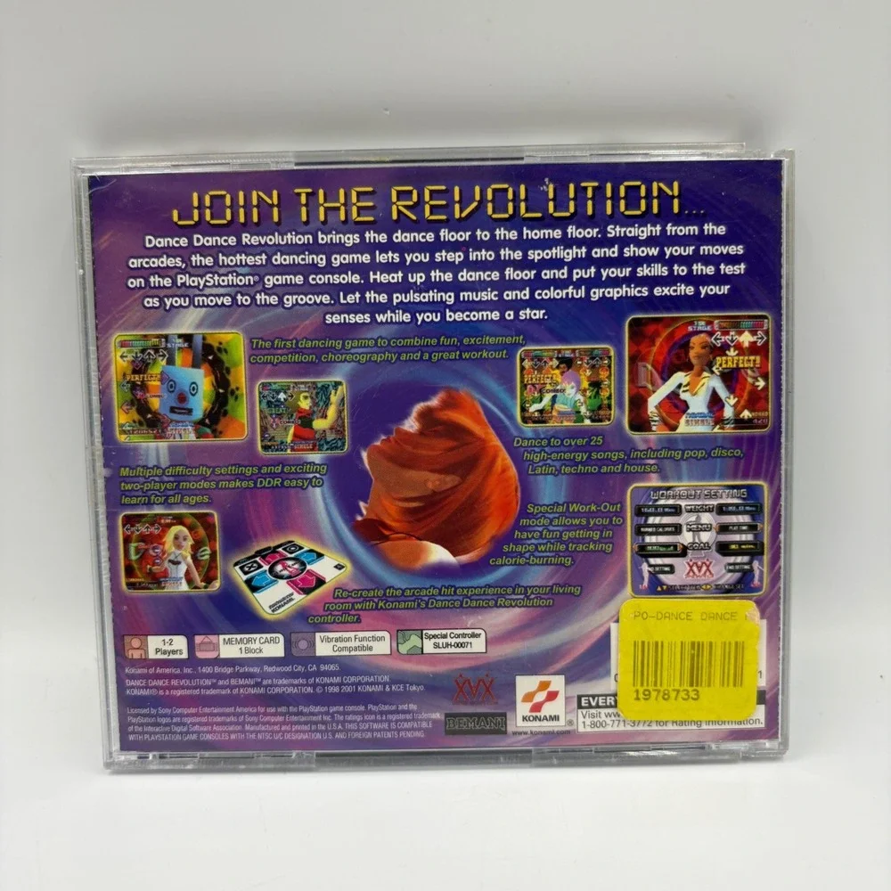 Konami Dance Dance‎ Revolution PlayStation 1 PS1 Pink Good SLUS-01280
